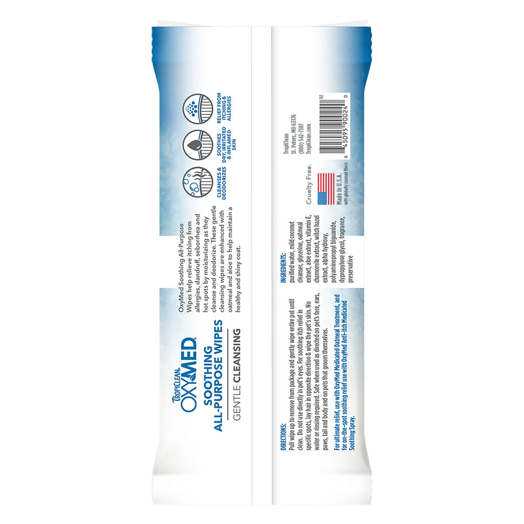 Toallitas Húmedas Dermatológicas Oxymed - 50 un - Tropiclean